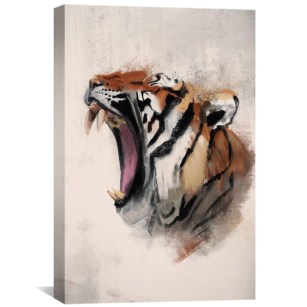 Tiger Roar Canvas Art Clock Canvas