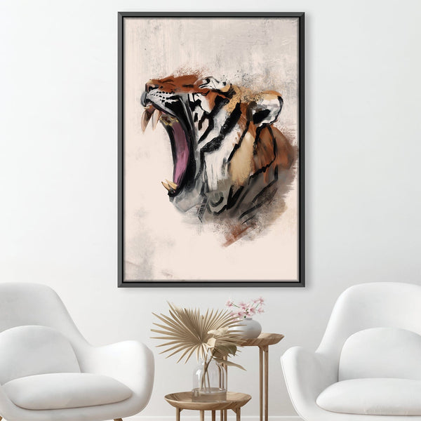 Tiger Roar Canvas Art 30 x 45cm / Unframed Canvas Print Clock Canvas