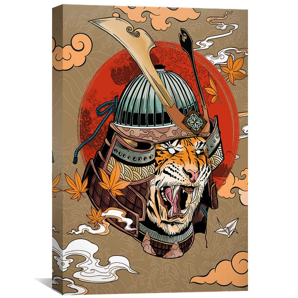 Tiger Samurai Canvas Art Clock Canvas