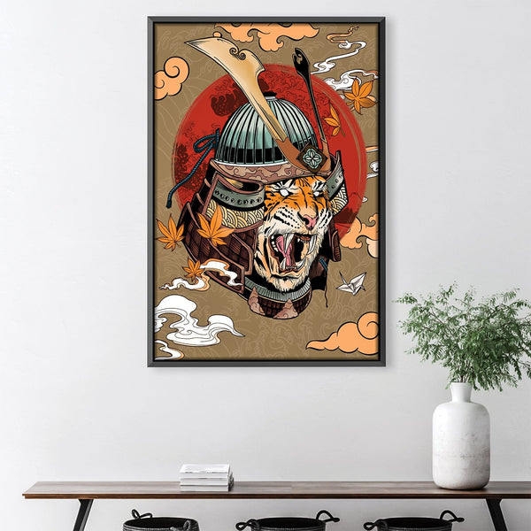 Tiger Samurai Canvas Art 30 x 45cm / Unframed Canvas Print Clock Canvas