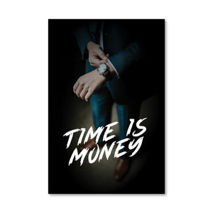 Time is Money 30 x 45cm / Unframed Canvas Print Clock Canvas