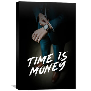 Time is Money Canvas Art 30 x 45cm / Unframed Canvas Print Clock Canvas