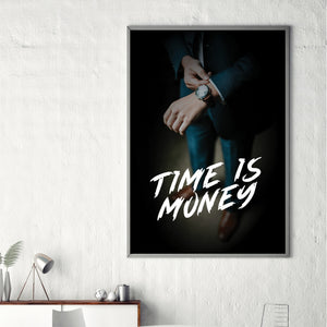 Time is Money Clock Canvas