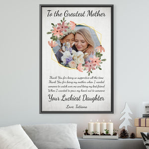 To the Greatest Mother Canvas Art Clock Canvas