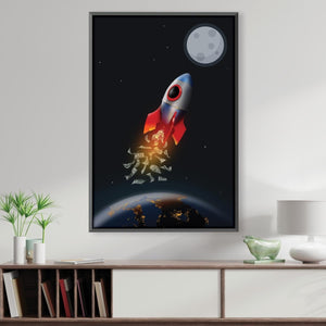 To The Moon Canvas Art Clock Canvas