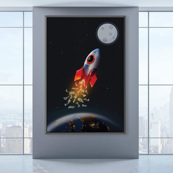 To The Moon Canvas Art Clock Canvas