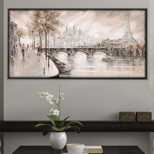 Together in Paris Canvas Art 50 x 25cm / Unframed Canvas Print Clock Canvas