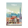 Tokyo BLUE Canvas - Studio 324 Art Clock Canvas