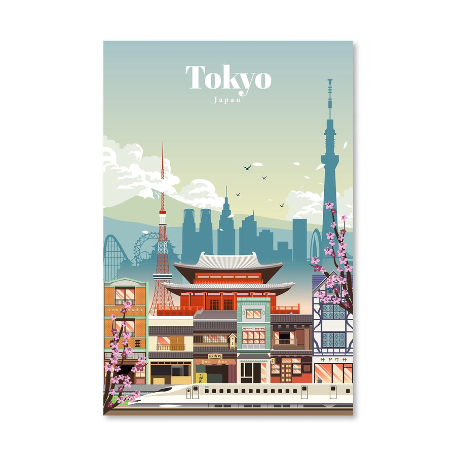 Tokyo BLUE Canvas - Studio 324 Art Clock Canvas