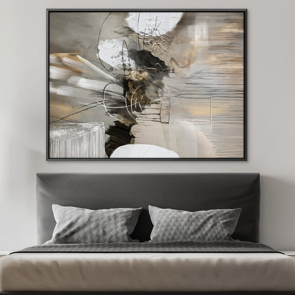 Toned Down Abstract Canvas Art Clock Canvas