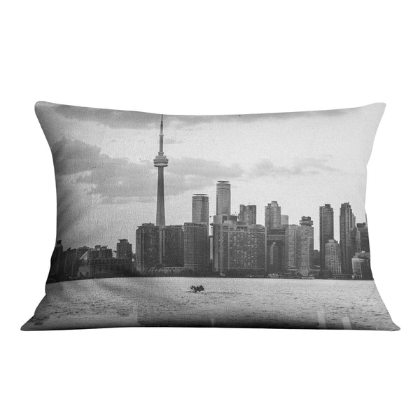 Toronto Skyline Cushion Cushion 48 x 33cm Clock Canvas