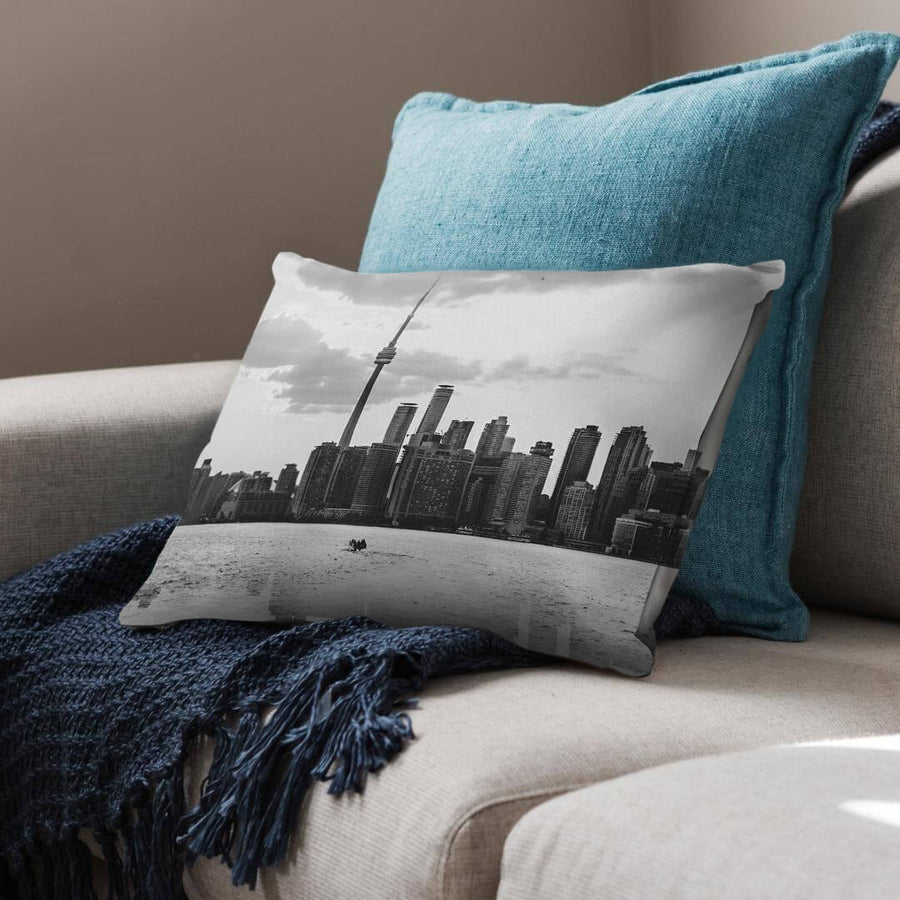 Toronto Skyline Cushion Cushion 48 x 33cm Clock Canvas