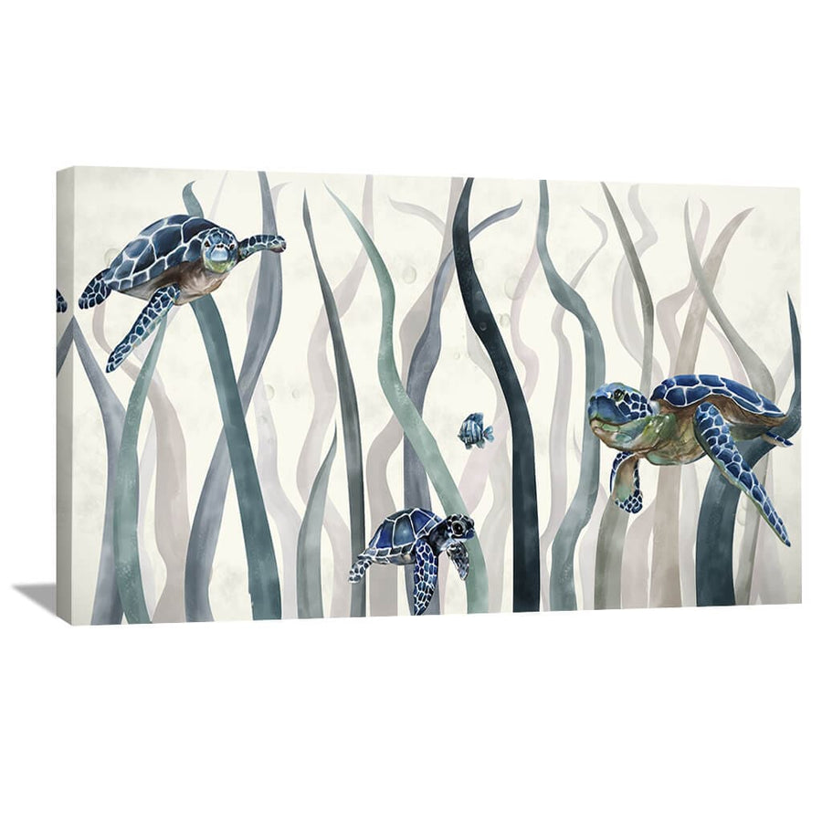 Tranquil Turtles Canvas - Single Panel Art 50 x 25cm / Unframed Canvas Print Clock Canvas