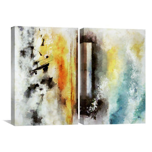 Transcend Colors Canvas Art Set of 2 / 40 x 60cm / Unframed Canvas Print Clock Canvas