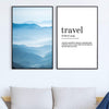Travel Definition Canvas Art Set of 2 / 40 x 50cm / No Board - Canvas Print Only Clock Canvas