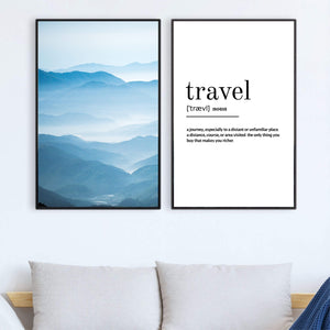 Travel Definition Canvas Art Set of 2 / 40 x 50cm / No Board - Canvas Print Only Clock Canvas