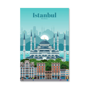 Travel to Istanbul Canvas - Studio 324 Art Clock Canvas