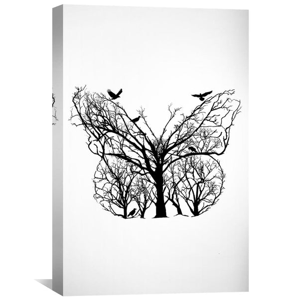 Tree of Illusion Butterfly Canvas Art Clock Canvas