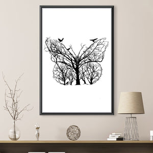 Tree of Illusion Butterfly Canvas Art 30 x 45cm / Unframed Canvas Print Clock Canvas