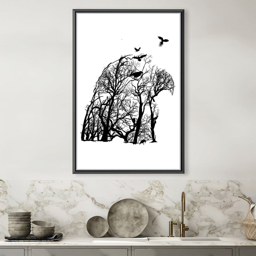 Tree of Illusion Eagle Canvas Art 30 x 45cm / Unframed Canvas Print Clock Canvas