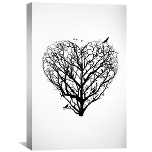 Tree of Illusion Heart Canvas Art Clock Canvas