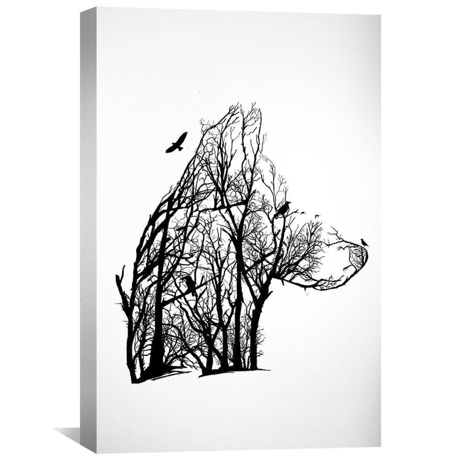Tree of Illusion Wolf Canvas Art Clock Canvas