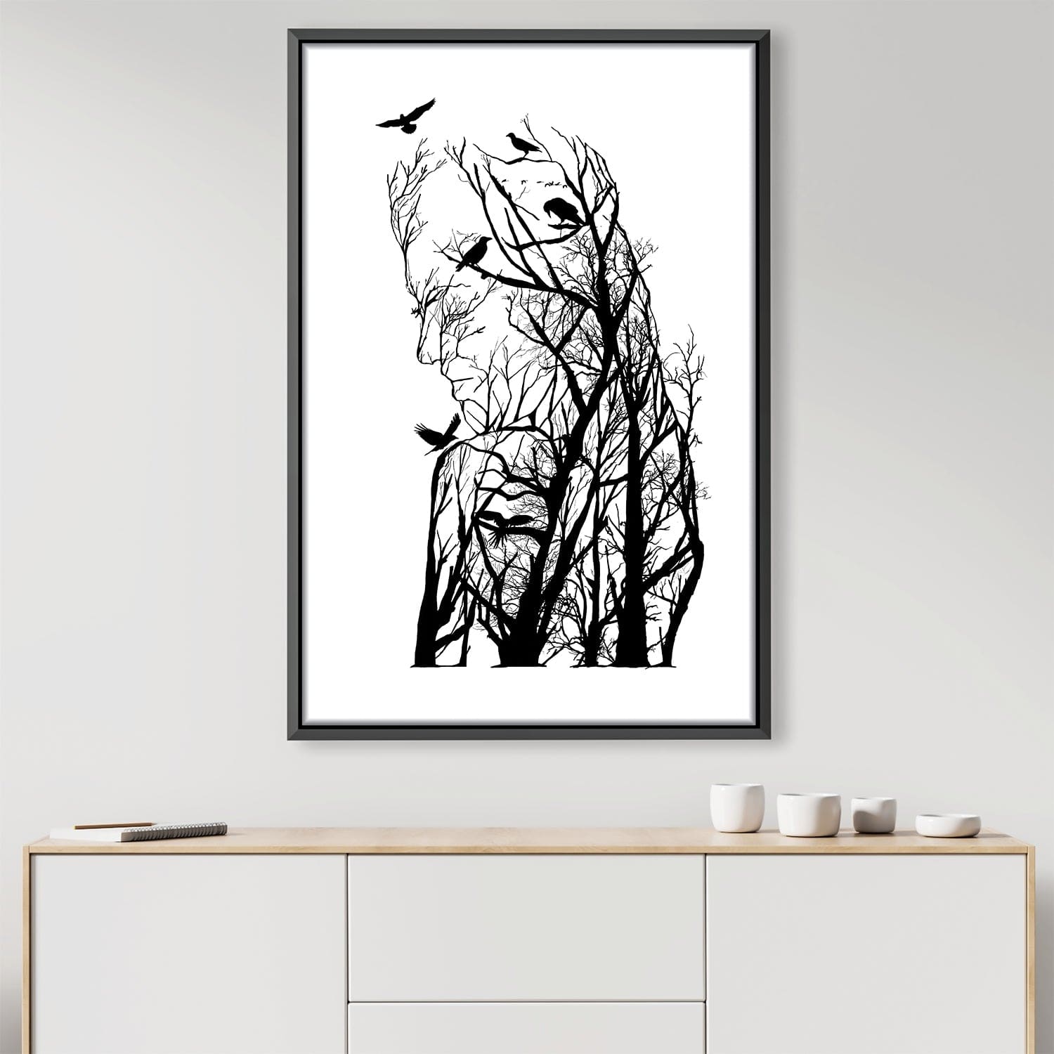 Tree of Illusion Woman Canvas Art 30 x 45cm / Unframed Canvas Print Clock Canvas