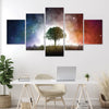 Tree of Light Canvas - 5 Panel Art 5 Panel / Large / Standard Gallery Wrap Clock Canvas