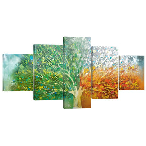 Tree Stages Canvas - 5 Panel Art Clock Canvas