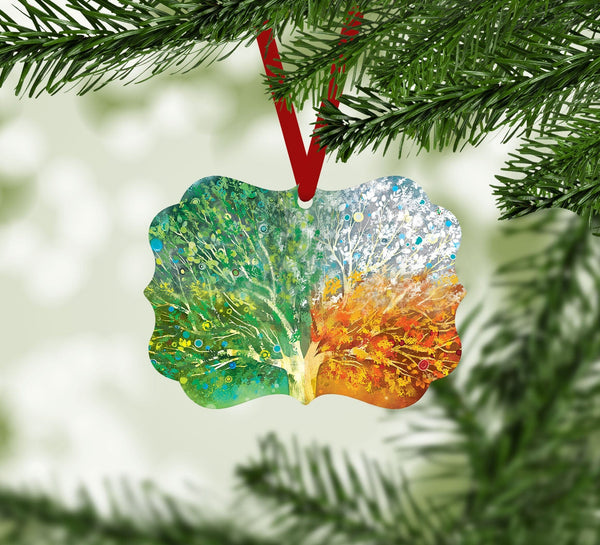 Tree Stages Ornament Christmas Ornament Victorian 10.8 x 8cm Clock Canvas