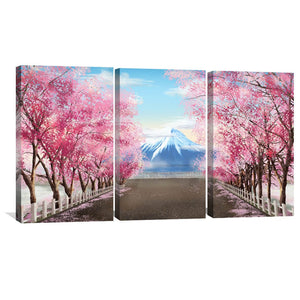 Trees Of Fuji Canvas Art Set of 3 / 40 x 60cm / Unframed Canvas Print Clock Canvas