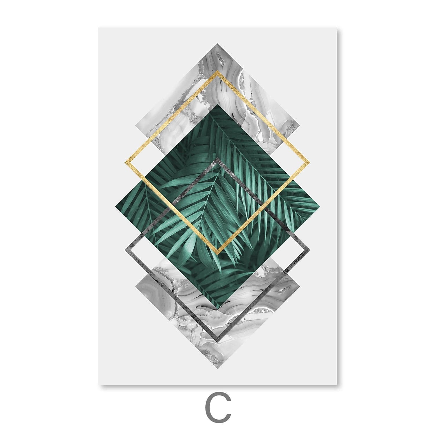 Tropical Geometry I Canvas Art C / 30 x 45cm / Unframed Canvas Print Clock Canvas