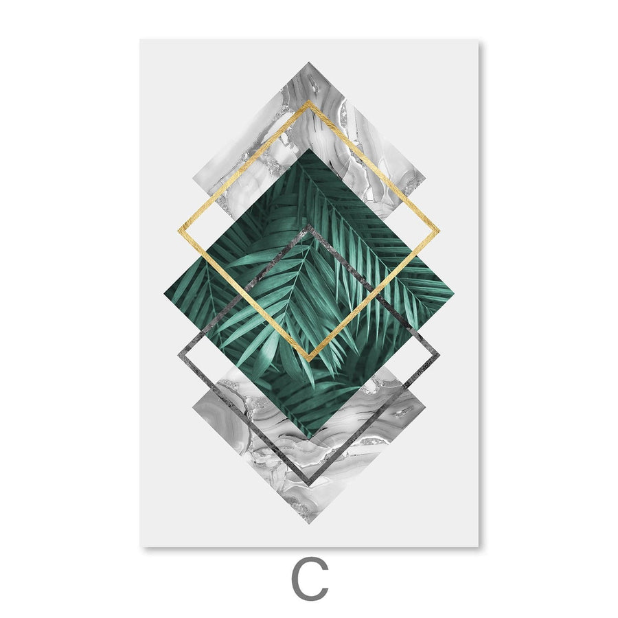 Tropical Geometry I Canvas Art C / 30 x 45cm / Unframed Canvas Print Clock Canvas