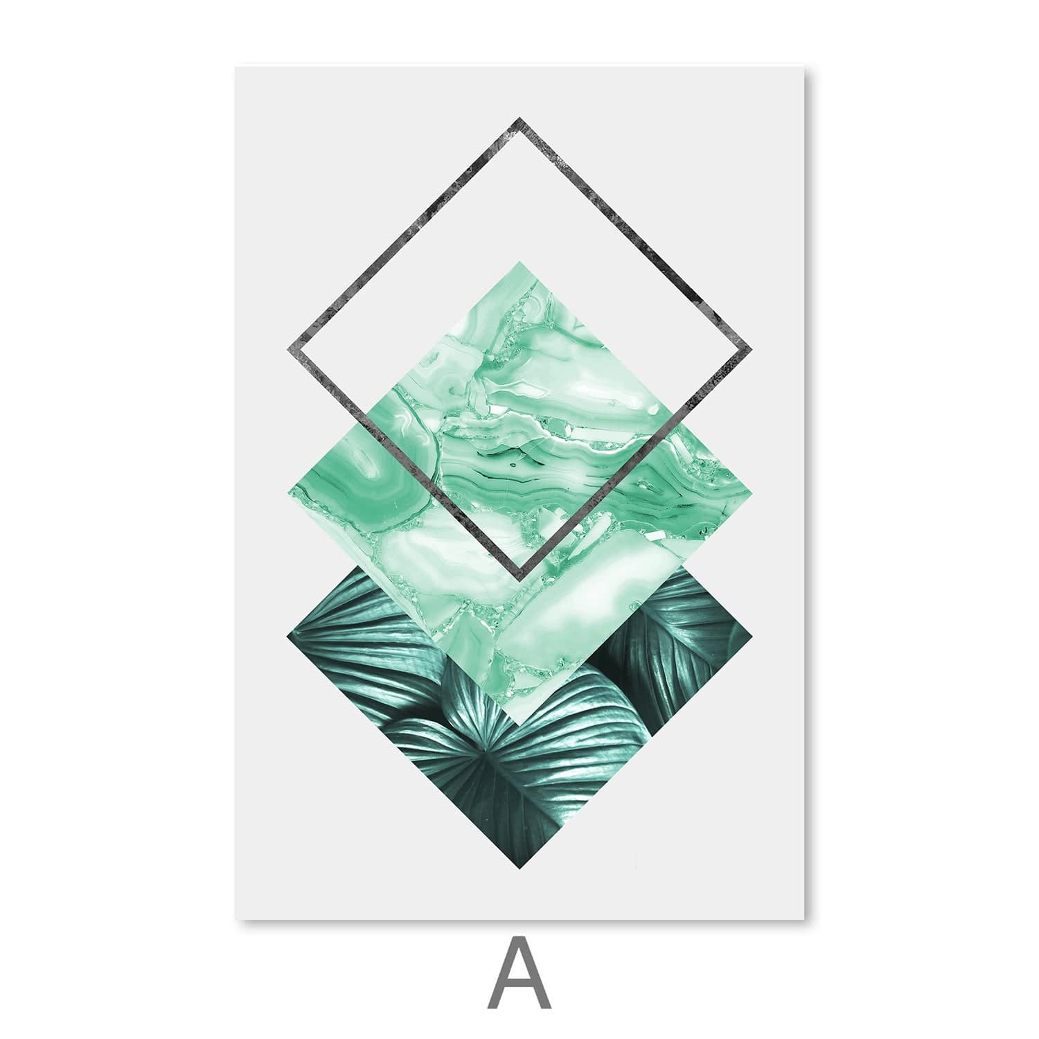 Tropical Geometry II Canvas Art A / 30 x 45cm / Unframed Canvas Print Clock Canvas