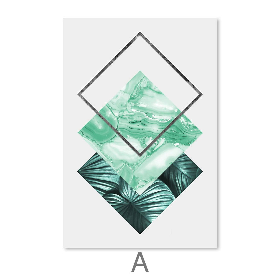 Tropical Geometry II Canvas Art A / 30 x 45cm / Unframed Canvas Print Clock Canvas