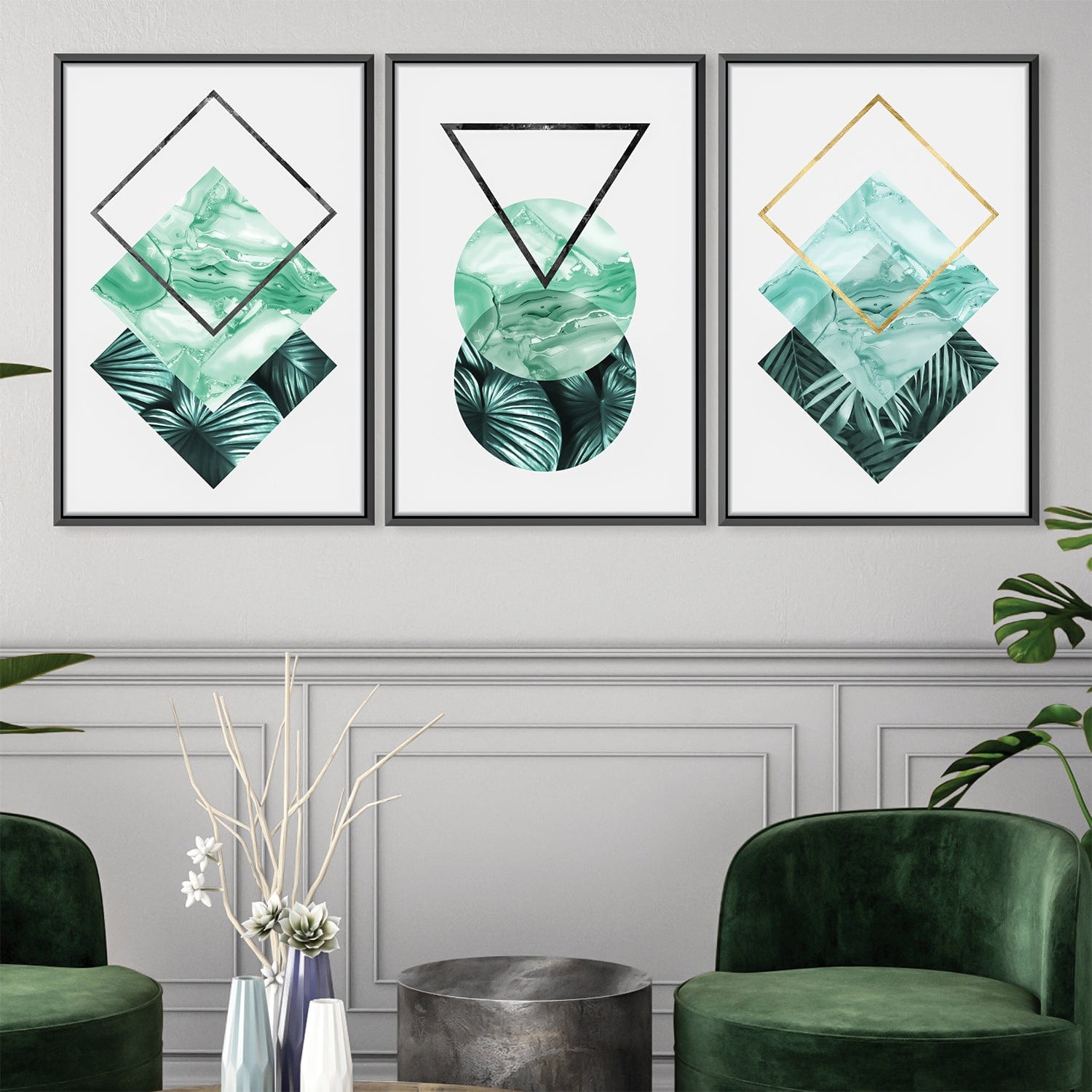 Tropical Geometry II Canvas Set of 3 / 12 x 18in / Canvas product thumbnail