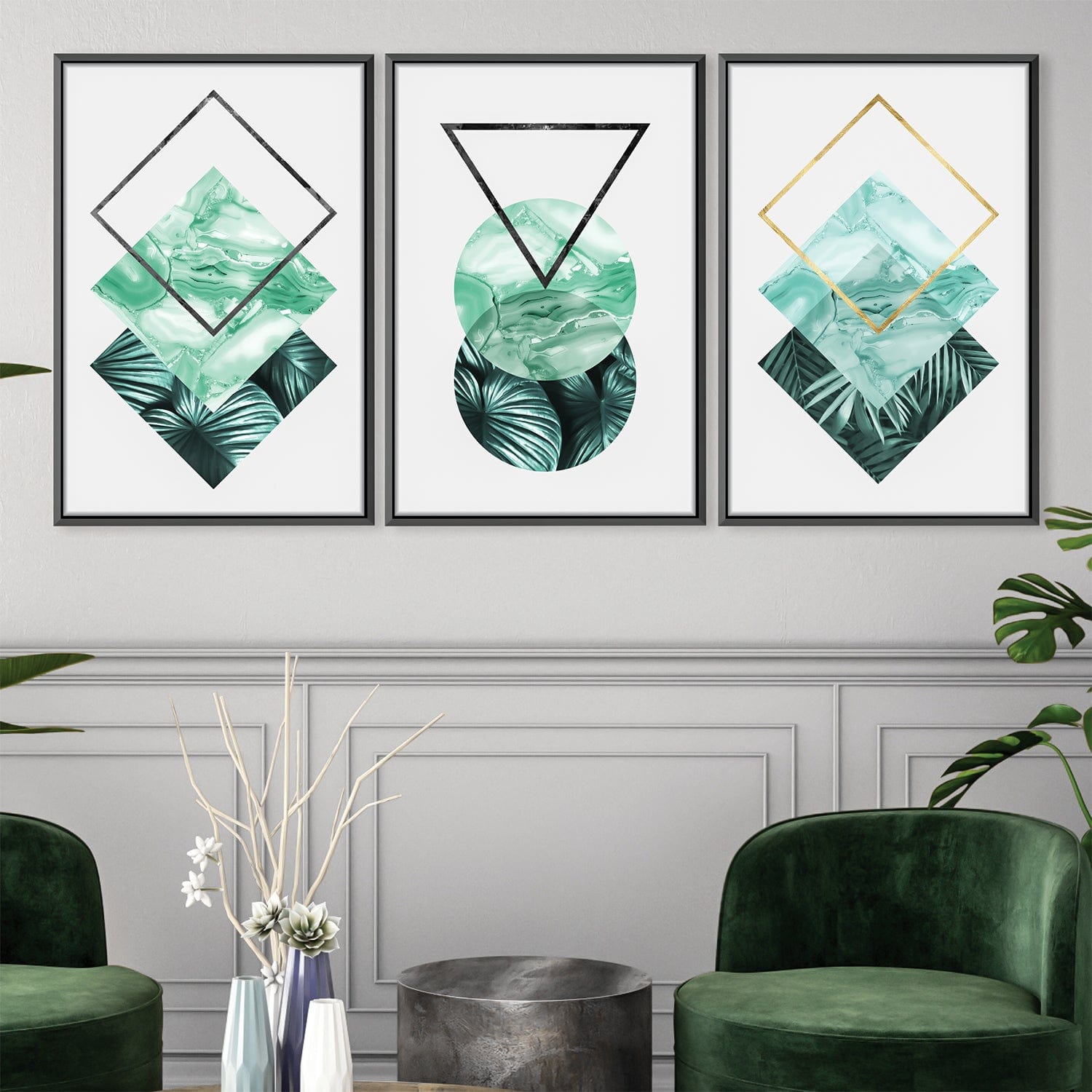 Tropical Geometry II Canvas Art Clock Canvas