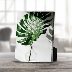 Tropical Leaf A Desktop Canvas Desktop Canvas 20 x 25cm Clock Canvas