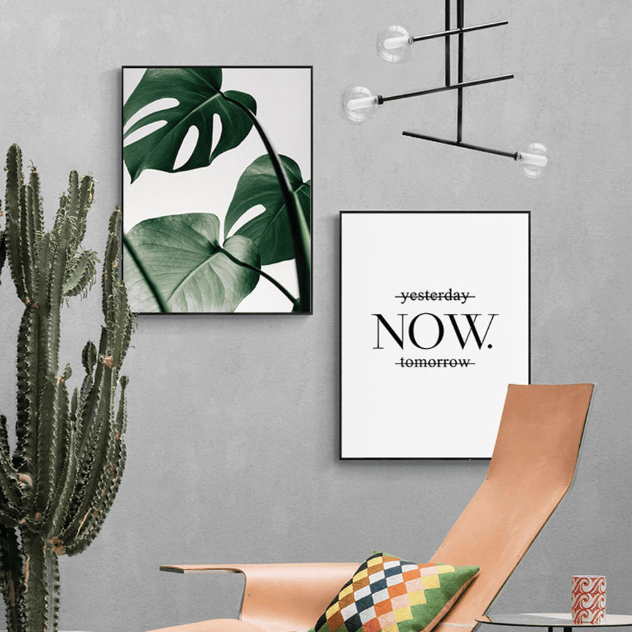 Tropical Leaf Canvas Art Clock Canvas