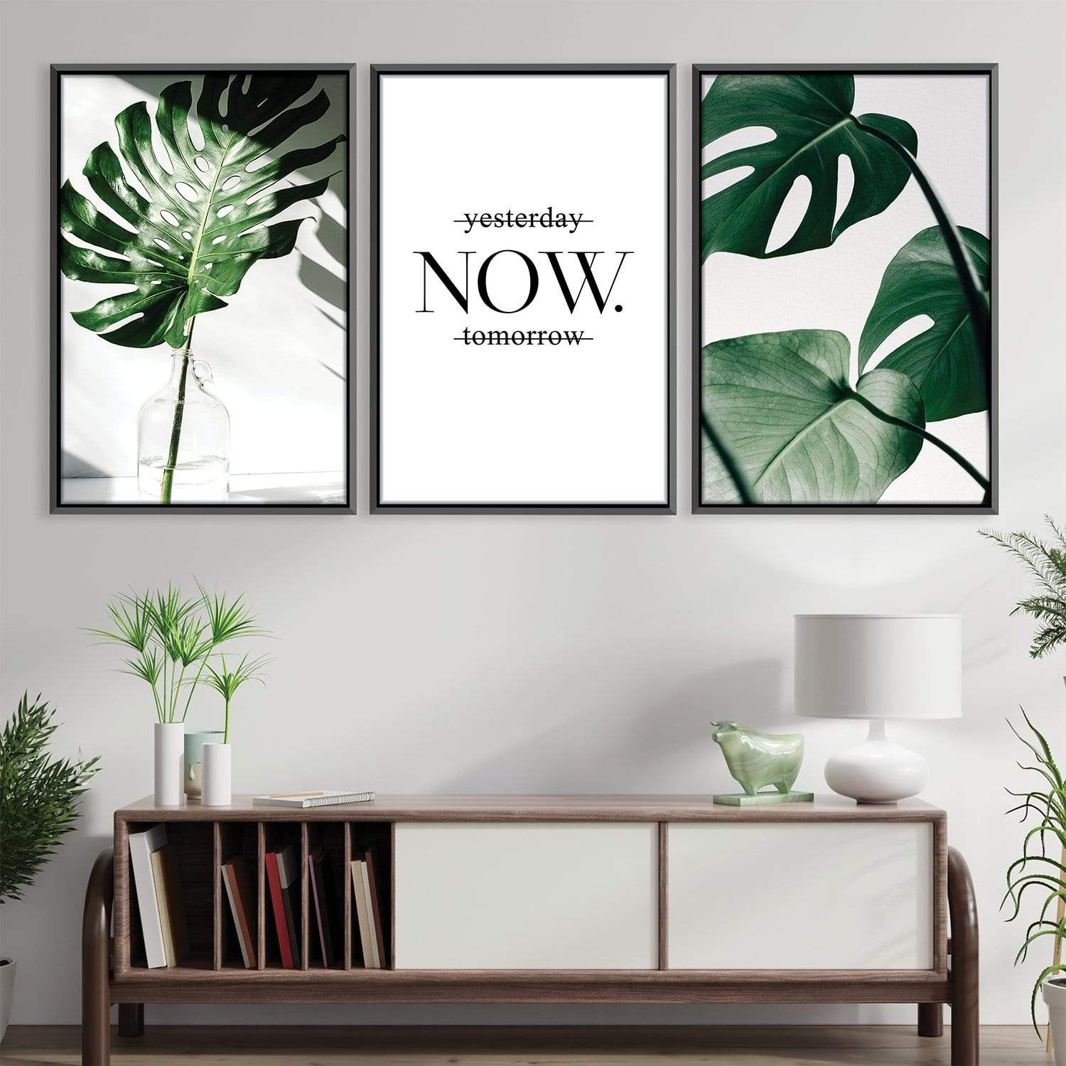 Tropical Leaf Canvas Art Clock Canvas