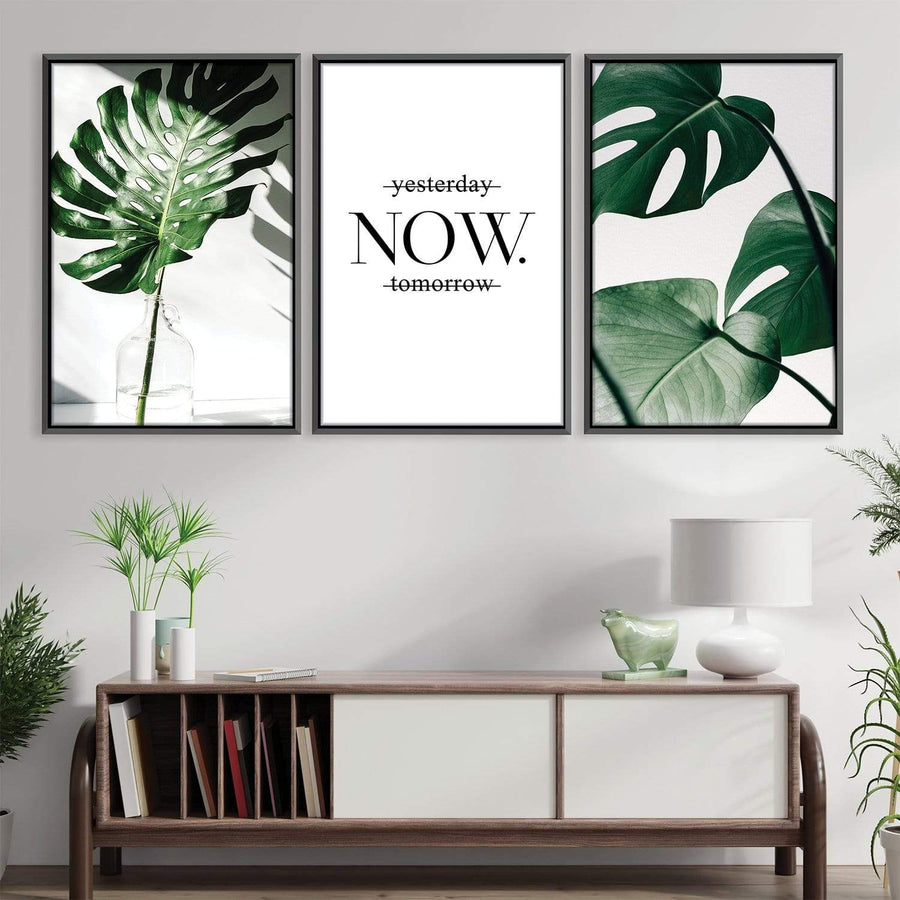 Tropical Leaf Canvas Art Clock Canvas