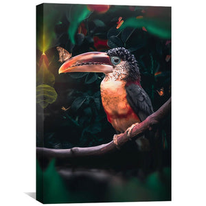 Tropical Toucan Canvas Art 40 x 60cm / Unframed Canvas Print Clock Canvas
