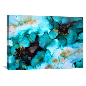 Turquoise Borealis Canvas Art Clock Canvas