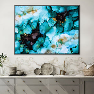 Turquoise Borealis Canvas Art 45 x 30cm / Unframed Canvas Print Clock Canvas