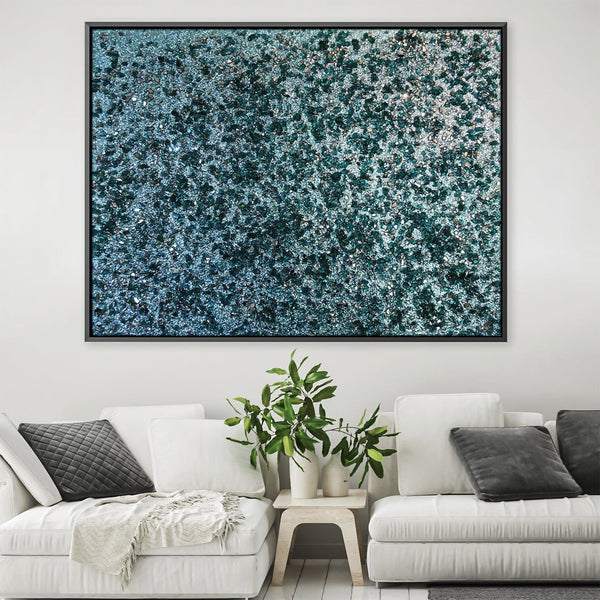 Turquoise Glam Canvas Art 45 x 30cm / Unframed Canvas Print Clock Canvas