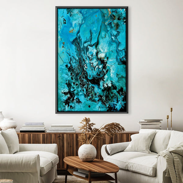 Turquoise Ocean Canvas Art 30 x 45cm / Unframed Canvas Print Clock Canvas