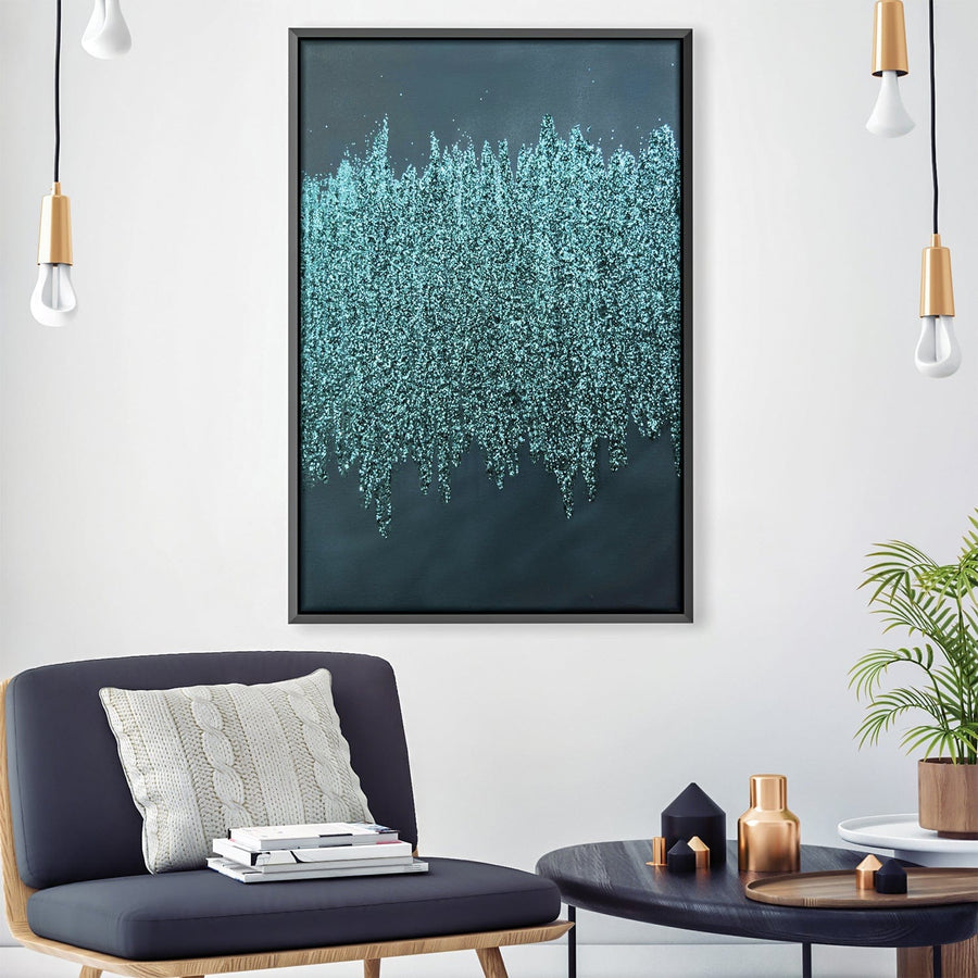 Turquoise Shimmer Canvas Art 30 x 45cm / Unframed Canvas Print Clock Canvas
