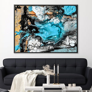 Turquoise Sonata Canvas Art 45 x 30cm / Unframed Canvas Print Clock Canvas