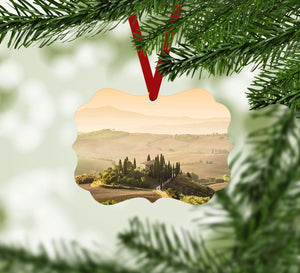 Tuscany Landscape Ornament Christmas Ornament Victorian 10.8 x 8cm Clock Canvas