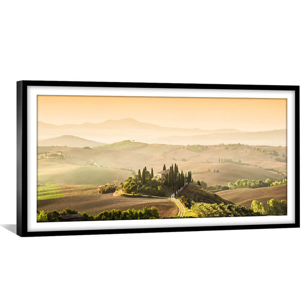 Tuscany Landscape Print Art 50 x 25cm / Unframed Print Clock Canvas